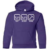 Sweatshirts Purple / YS Eat Sleep Mine Youth Hoodie