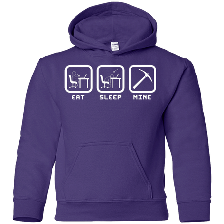 Sweatshirts Purple / YS Eat Sleep Mine Youth Hoodie