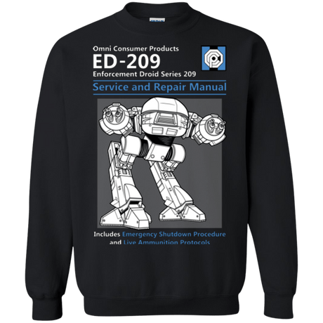 Sweatshirts Black / Small ED209 SERVICE & REPAIR MANUAL Crewneck Sweatshirt