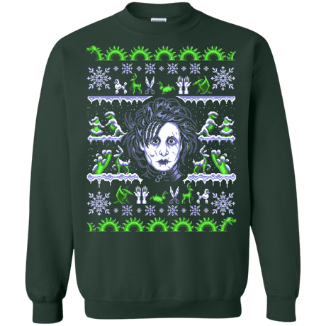 Sweatshirts Forest Green / Small Edward Scissorhands ugly sweater Crewneck Sweatshirt