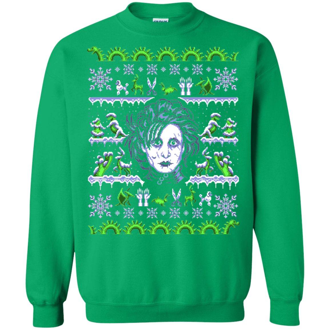 Sweatshirts Irish Green / Small Edward Scissorhands ugly sweater Crewneck Sweatshirt