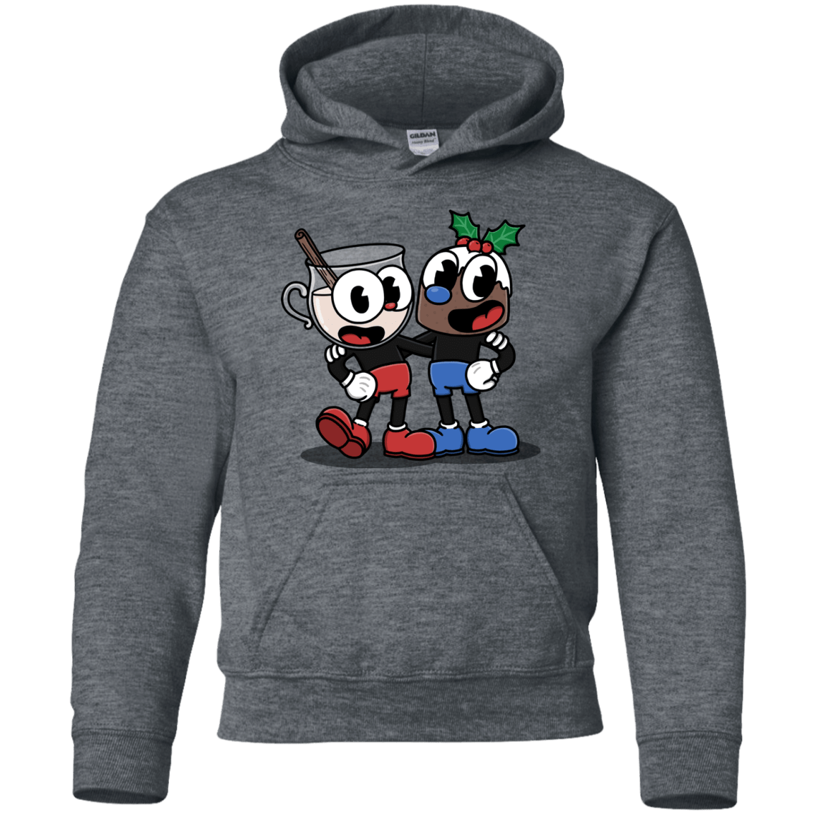 Sweatshirts Dark Heather / YS Eggnoghead and Puddingman Youth Hoodie