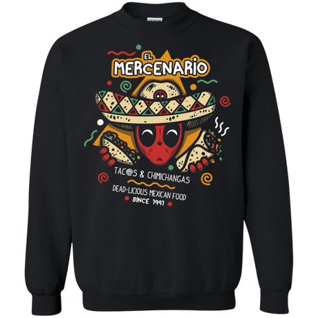 Sweatshirts Black / S El Mercenario Mexican Food Crewneck Sweatshirt