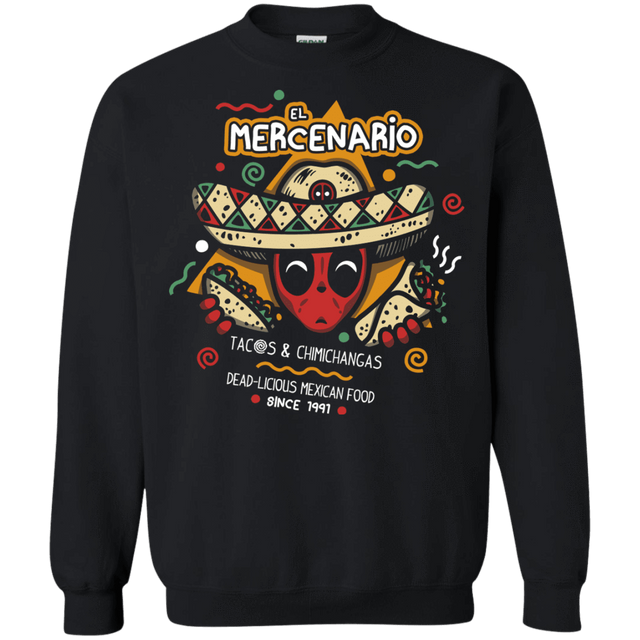 Sweatshirts Black / S El Mercenario Mexican Food Crewneck Sweatshirt