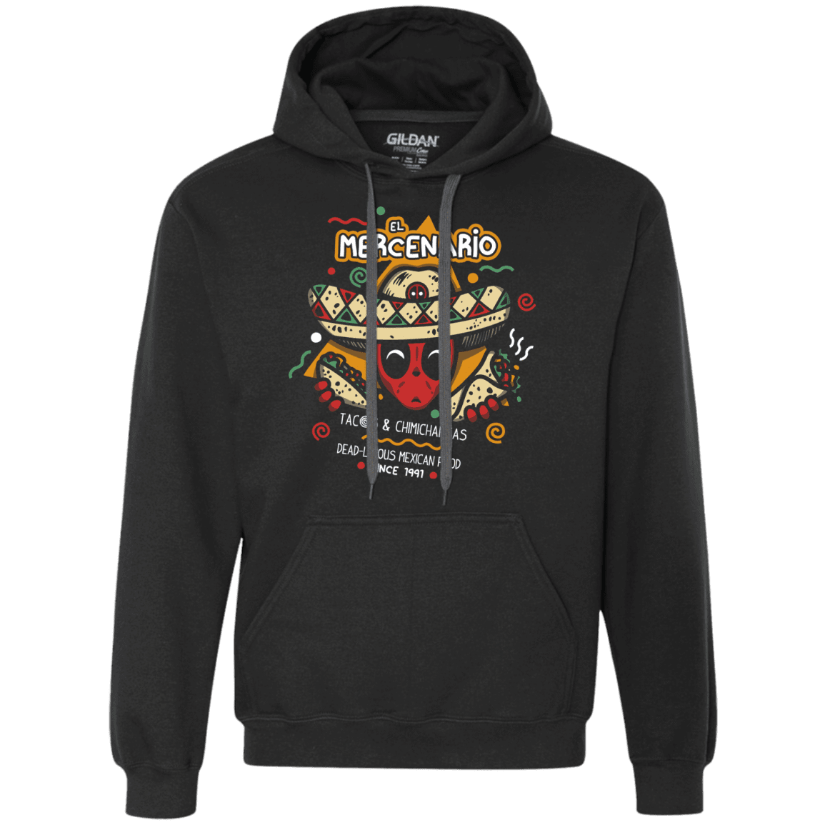 Sweatshirts Black / S El Mercenario Mexican Food Premium Fleece Hoodie