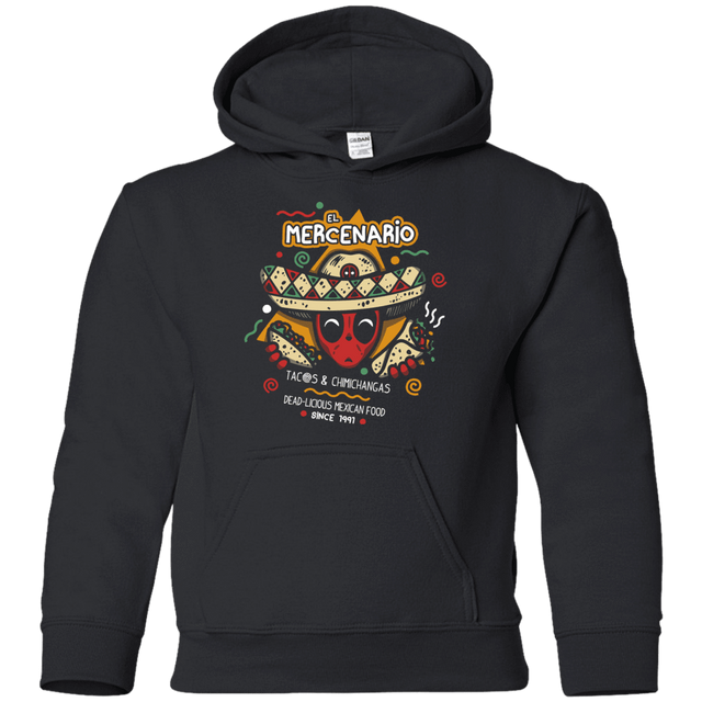 Sweatshirts Black / YS El Mercenario Mexican Food Youth Hoodie
