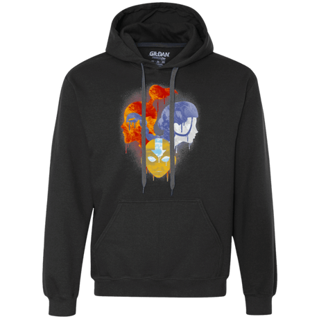 Sweatshirts Black / Small Elemental Love Triangle Premium Fleece Hoodie