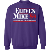 Sweatshirts Purple / Small Eleven Mike 84 - Should I Stay or Should Eggo Crewneck Sweatshirt