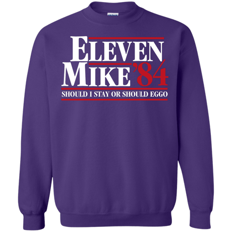 Sweatshirts Purple / Small Eleven Mike 84 - Should I Stay or Should Eggo Crewneck Sweatshirt