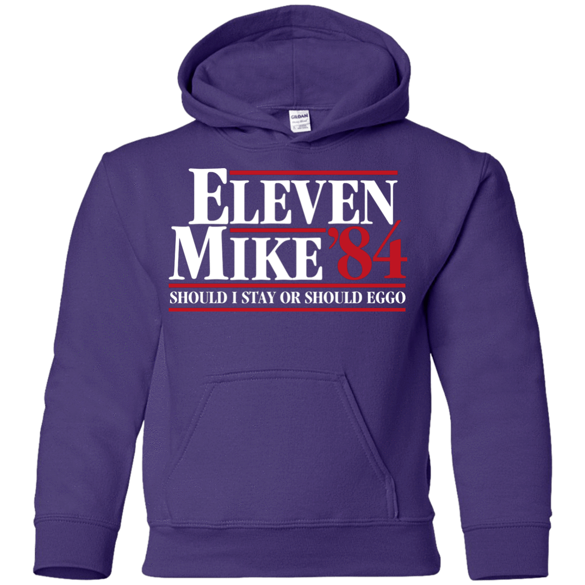 Eleven Mike 84 - Should I Stay or Should Eggo Youth Hoodie