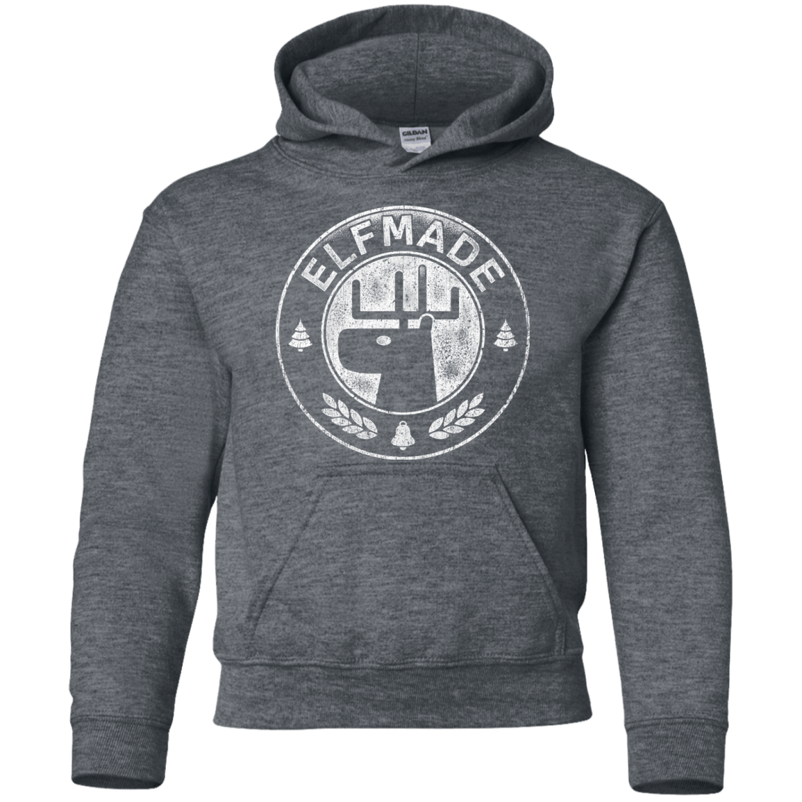 Sweatshirts Dark Heather / YS Elf Made Youth Hoodie