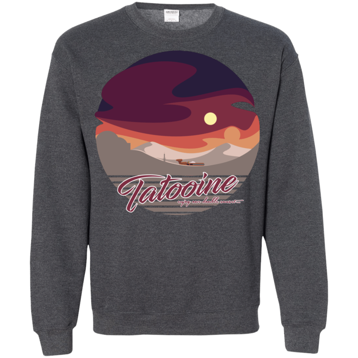 Sweatshirts Dark Heather / S Enjoy Our Double Sunset Crewneck Sweatshirt