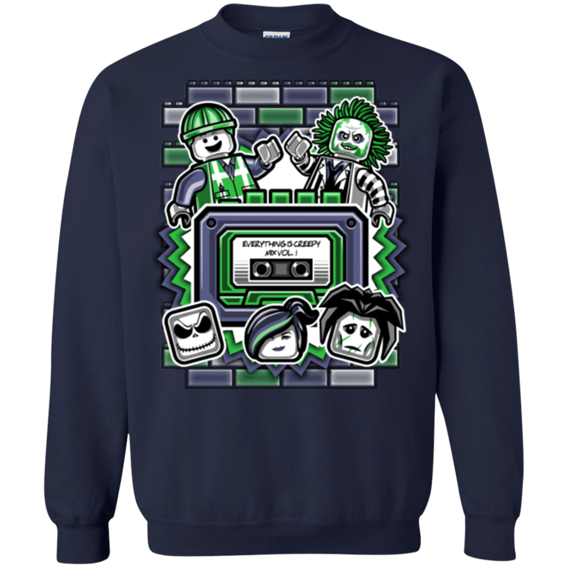 Sweatshirts Navy / Small Everything Is Creepy Mix Crewneck Sweatshirt