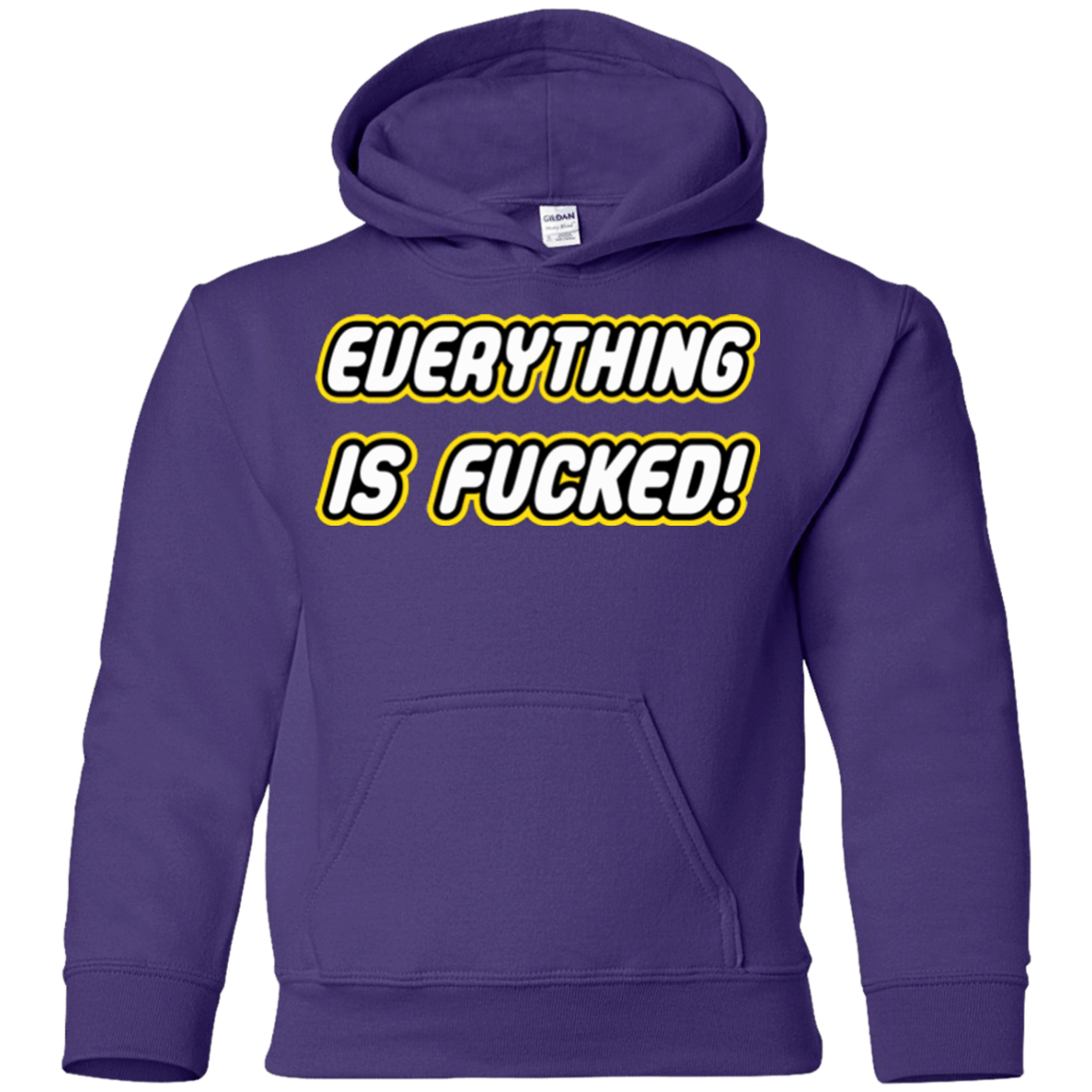 Sweatshirts Purple / YS Everything is Fucked Youth Hoodie