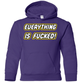 Sweatshirts Purple / YS Everything is Fucked Youth Hoodie