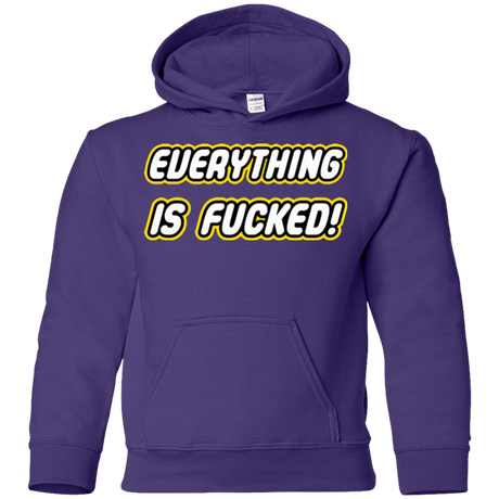 Sweatshirts Purple / YS Everything is Fucked Youth Hoodie
