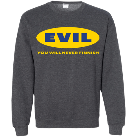 Sweatshirts Dark Heather / Small EVIL Never Finnish Crewneck Sweatshirt