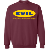 Sweatshirts Maroon / Small EVIL Never Finnish Crewneck Sweatshirt