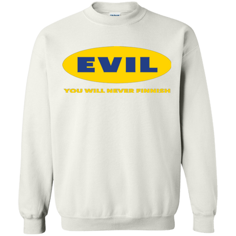 Sweatshirts White / Small EVIL Never Finnish Crewneck Sweatshirt