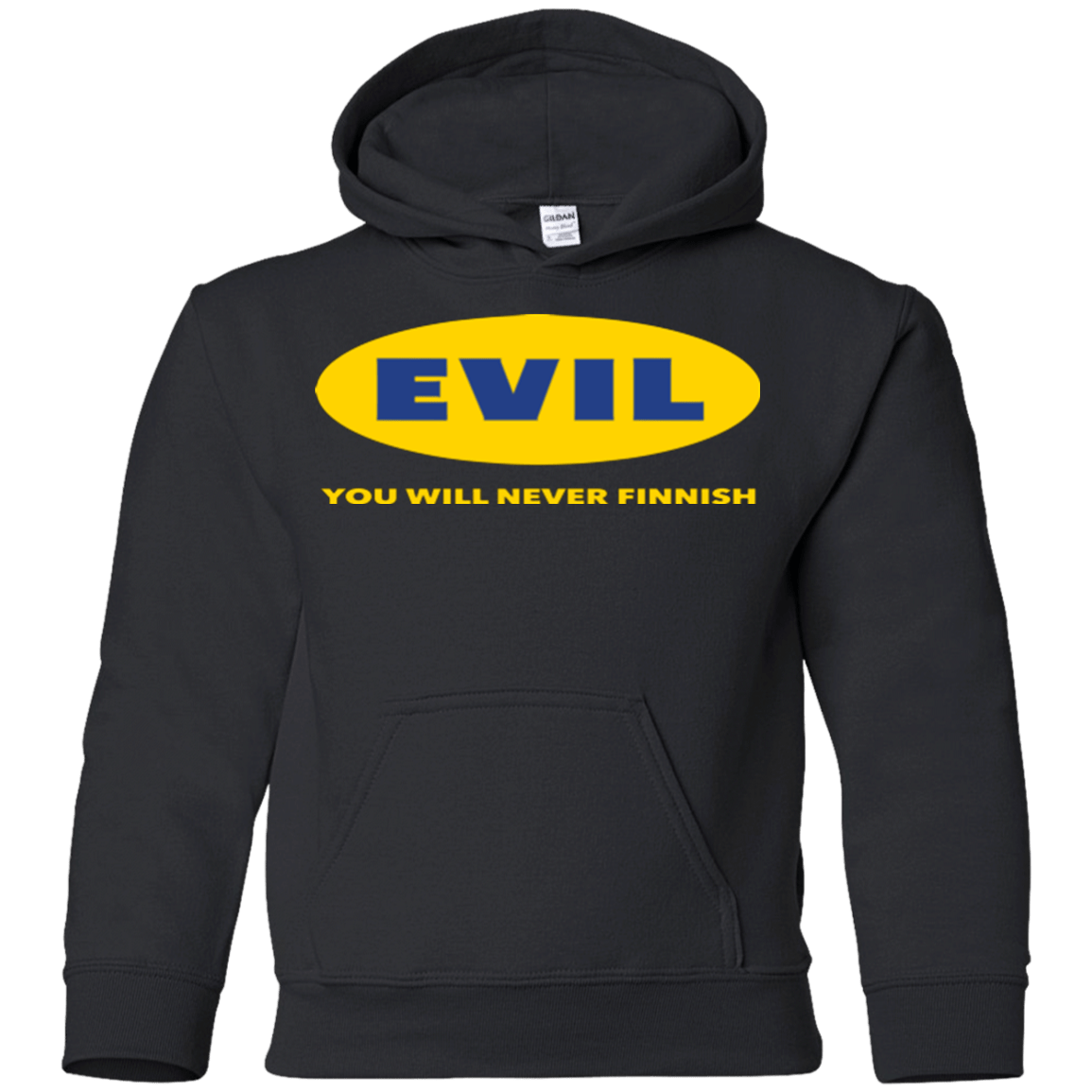 Sweatshirts Black / YS EVIL Never Finnish Youth Hoodie