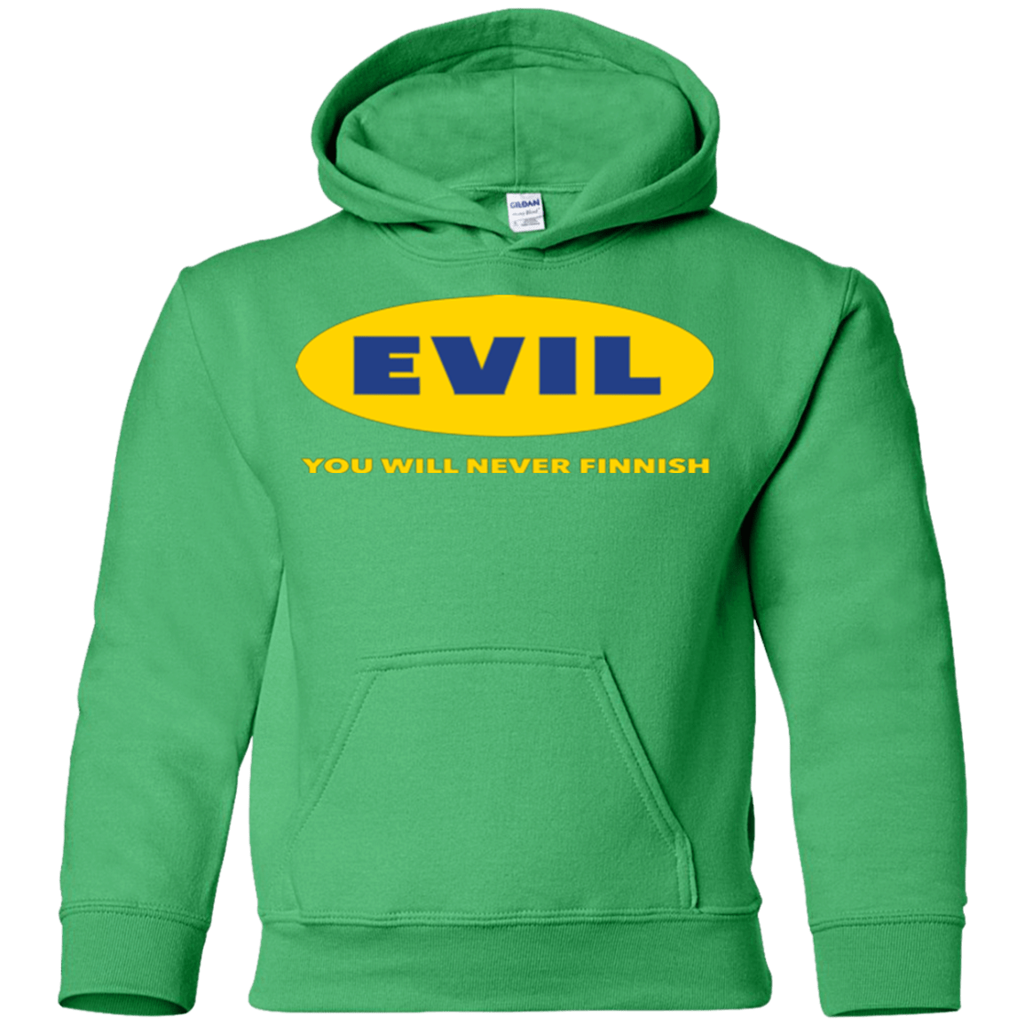 Sweatshirts Irish Green / YS EVIL Never Finnish Youth Hoodie