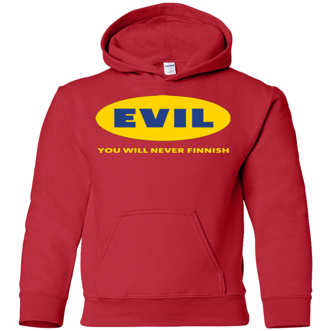 Sweatshirts Red / YS EVIL Never Finnish Youth Hoodie