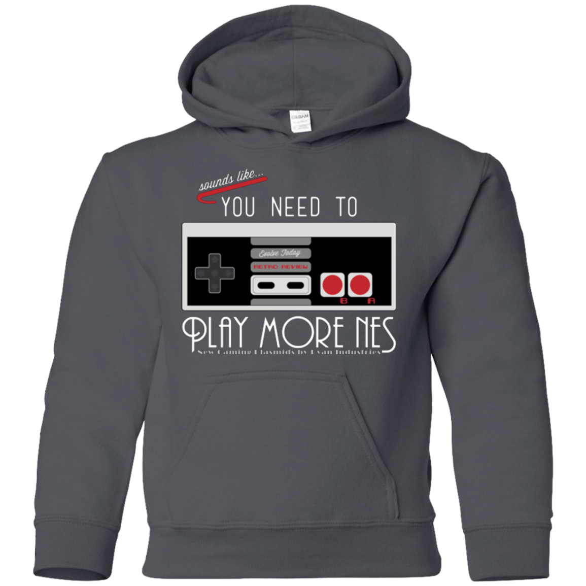 Sweatshirts Charcoal / YS Evolve Today! Play More NES Youth Hoodie