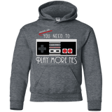 Sweatshirts Dark Heather / YS Evolve Today! Play More NES Youth Hoodie