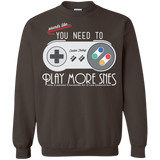 Sweatshirts Dark Chocolate / Small Evolve Today! Play More SNES Crewneck Sweatshirt