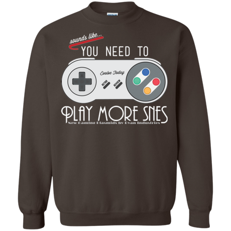 Sweatshirts Dark Chocolate / Small Evolve Today! Play More SNES Crewneck Sweatshirt