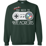 Sweatshirts Forest Green / Small Evolve Today! Play More SNES Crewneck Sweatshirt