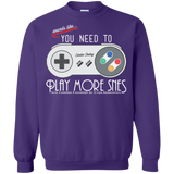 Sweatshirts Purple / Small Evolve Today! Play More SNES Crewneck Sweatshirt
