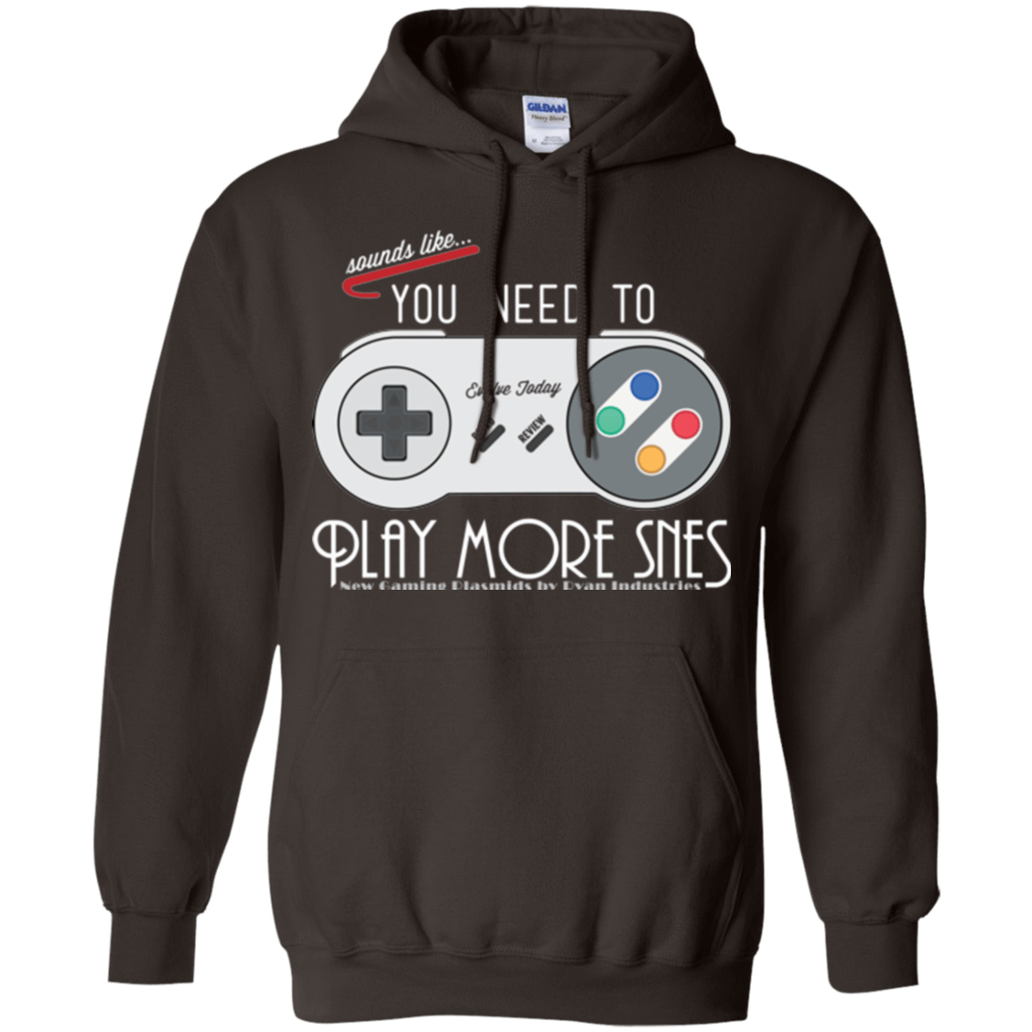 Sweatshirts Dark Chocolate / Small Evolve Today! Play More SNES Pullover Hoodie