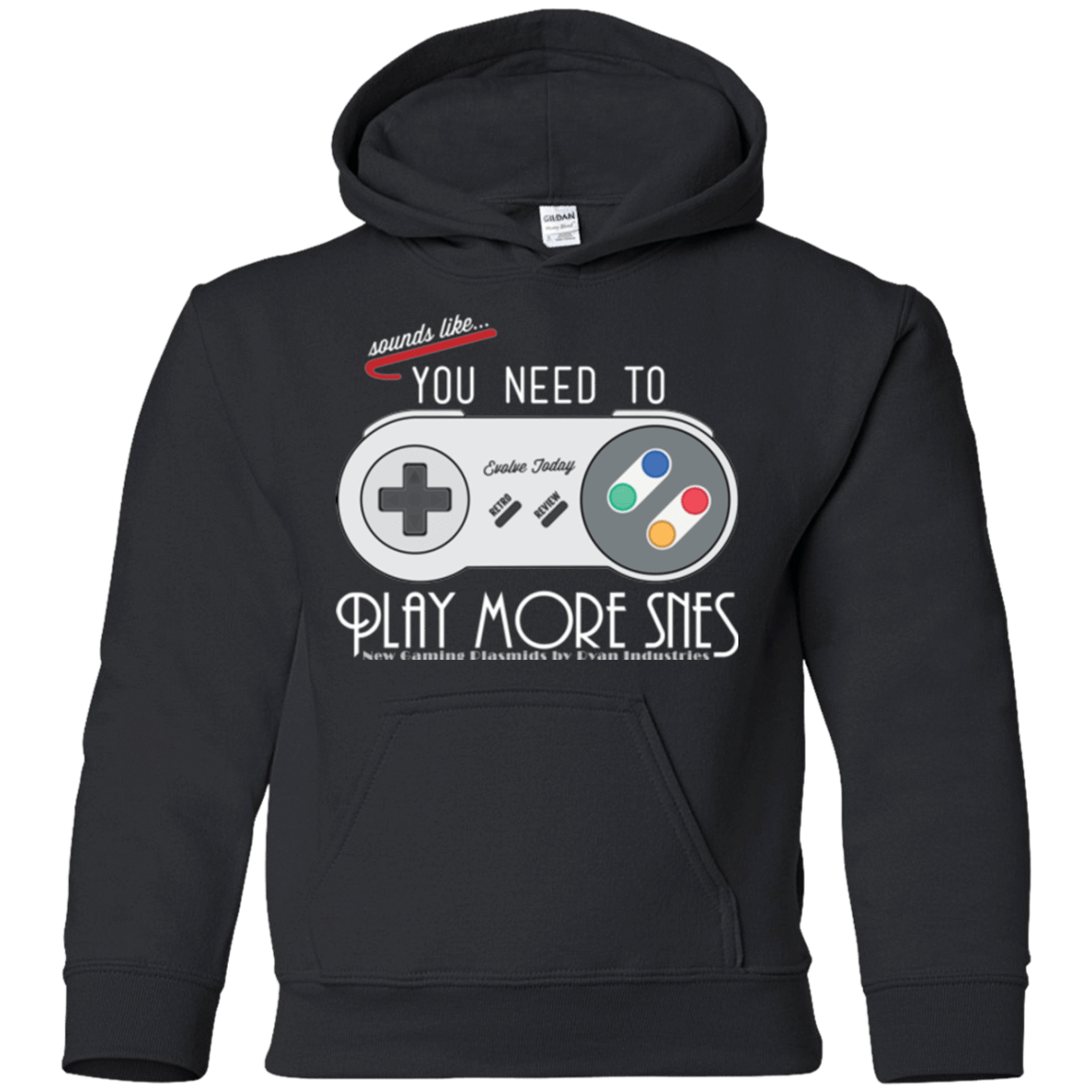 Sweatshirts Black / YS Evolve Today! Play More SNES Youth Hoodie