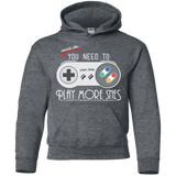 Sweatshirts Dark Heather / YS Evolve Today! Play More SNES Youth Hoodie