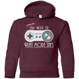 Sweatshirts Maroon / YS Evolve Today! Play More SNES Youth Hoodie