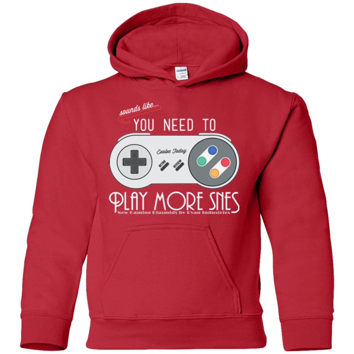 Evolve Today! Play More SNES Youth Hoodie
