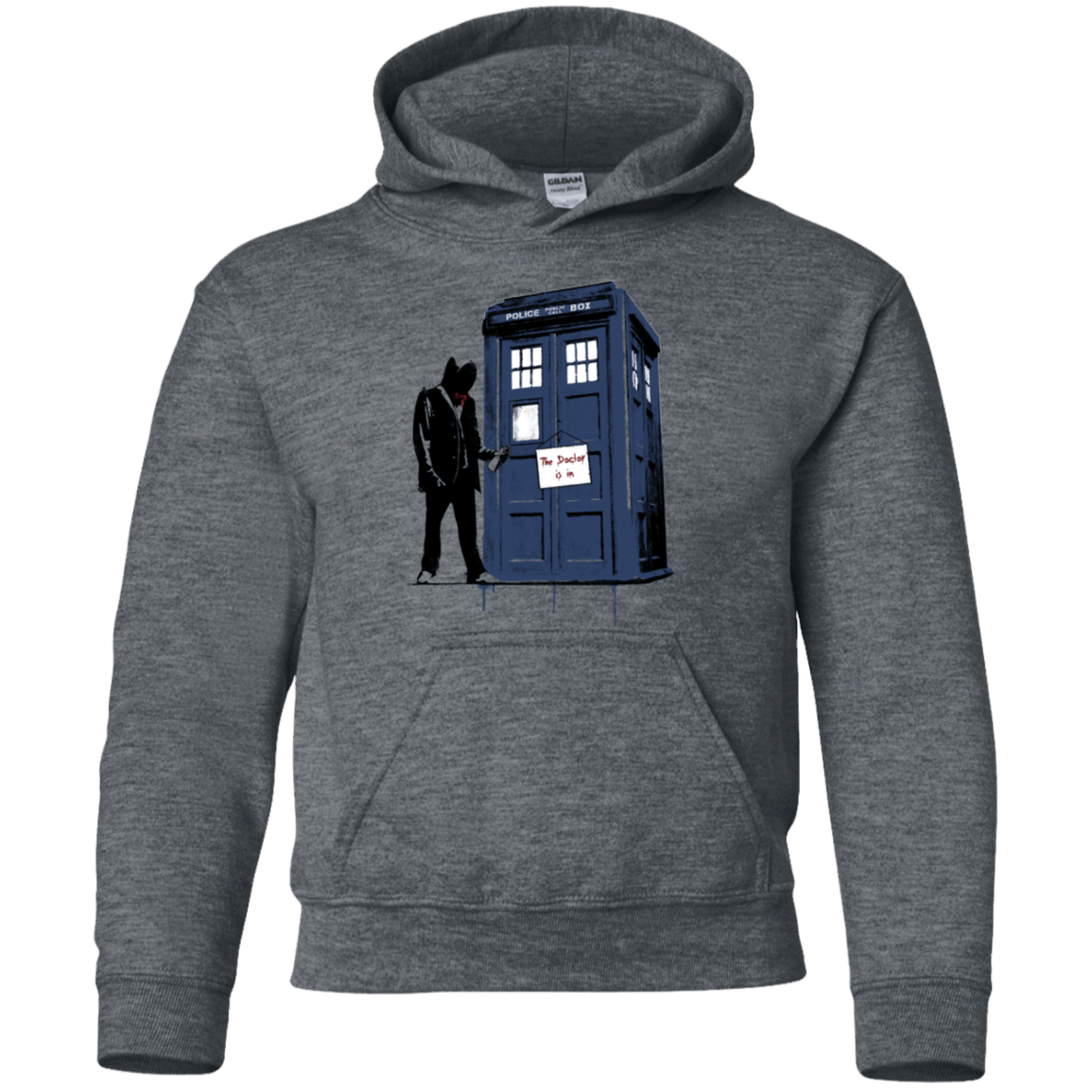 Sweatshirts Dark Heather / YS Exit Through Tardis Youth Hoodie