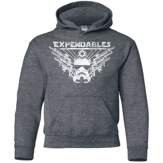 Sweatshirts Dark Heather / YS Expendable Troopers Youth Hoodie