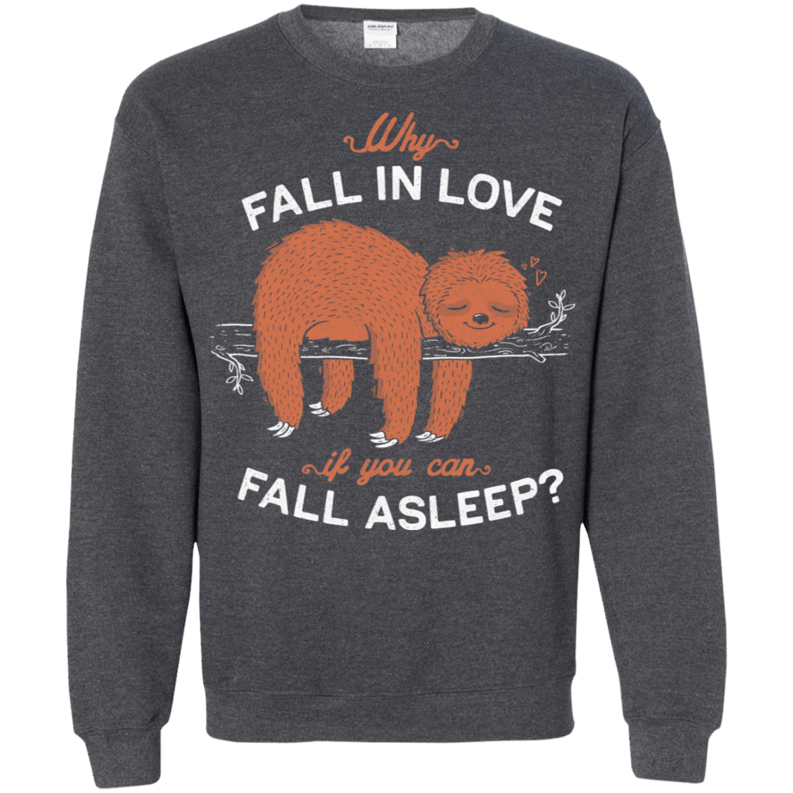 Sweatshirts Dark Heather / S Fall Asleep Crewneck Sweatshirt