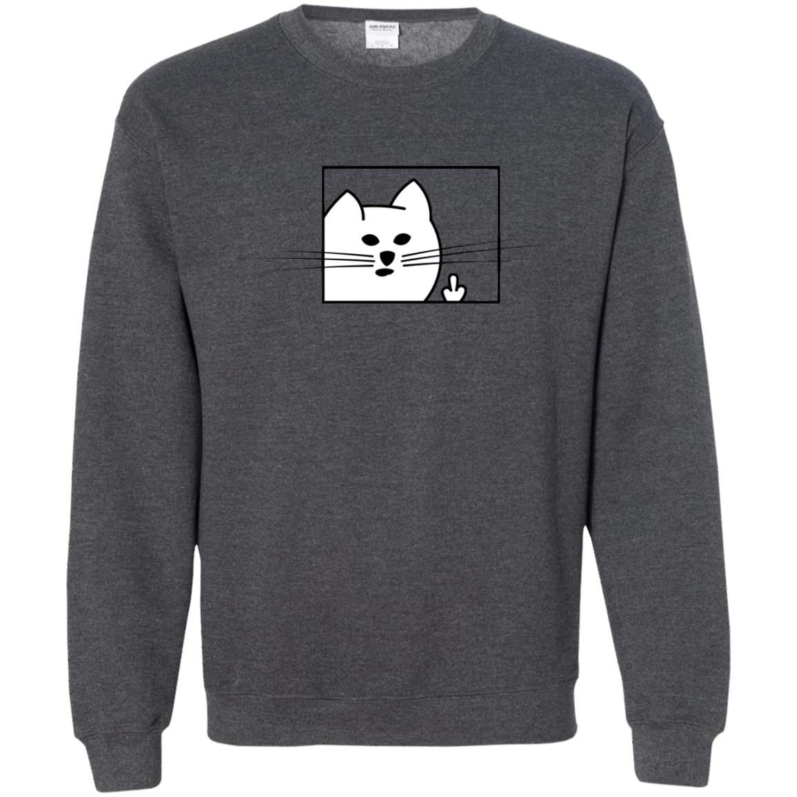 Sweatshirts Dark Heather / S Feline Flip Crewneck Sweatshirt