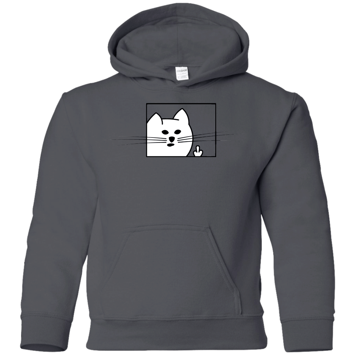 Sweatshirts Charcoal / YS Feline Flip Youth Hoodie