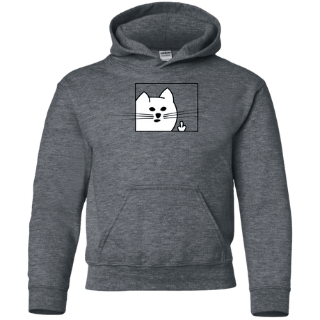 Sweatshirts Dark Heather / YS Feline Flip Youth Hoodie