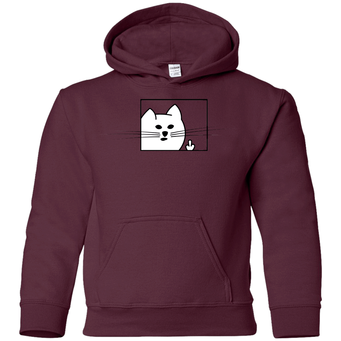Sweatshirts Maroon / YS Feline Flip Youth Hoodie