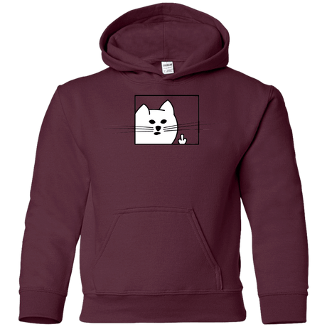 Sweatshirts Maroon / YS Feline Flip Youth Hoodie