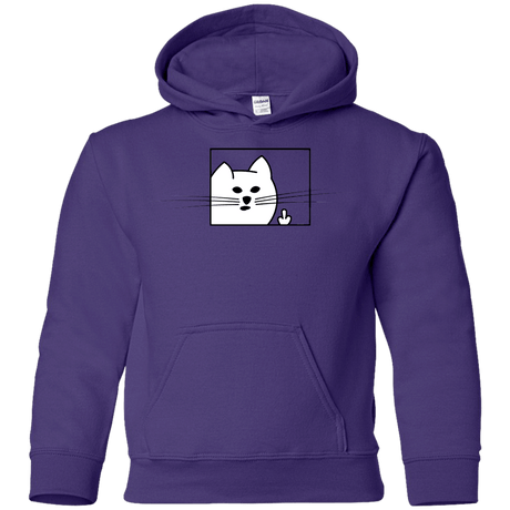 Sweatshirts Purple / YS Feline Flip Youth Hoodie