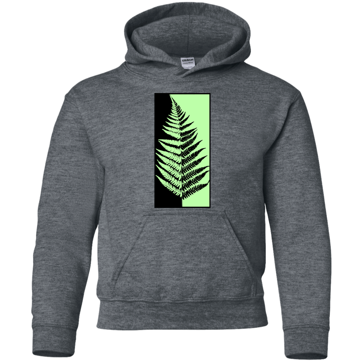 Sweatshirts Dark Heather / YS Fern Press Youth Hoodie