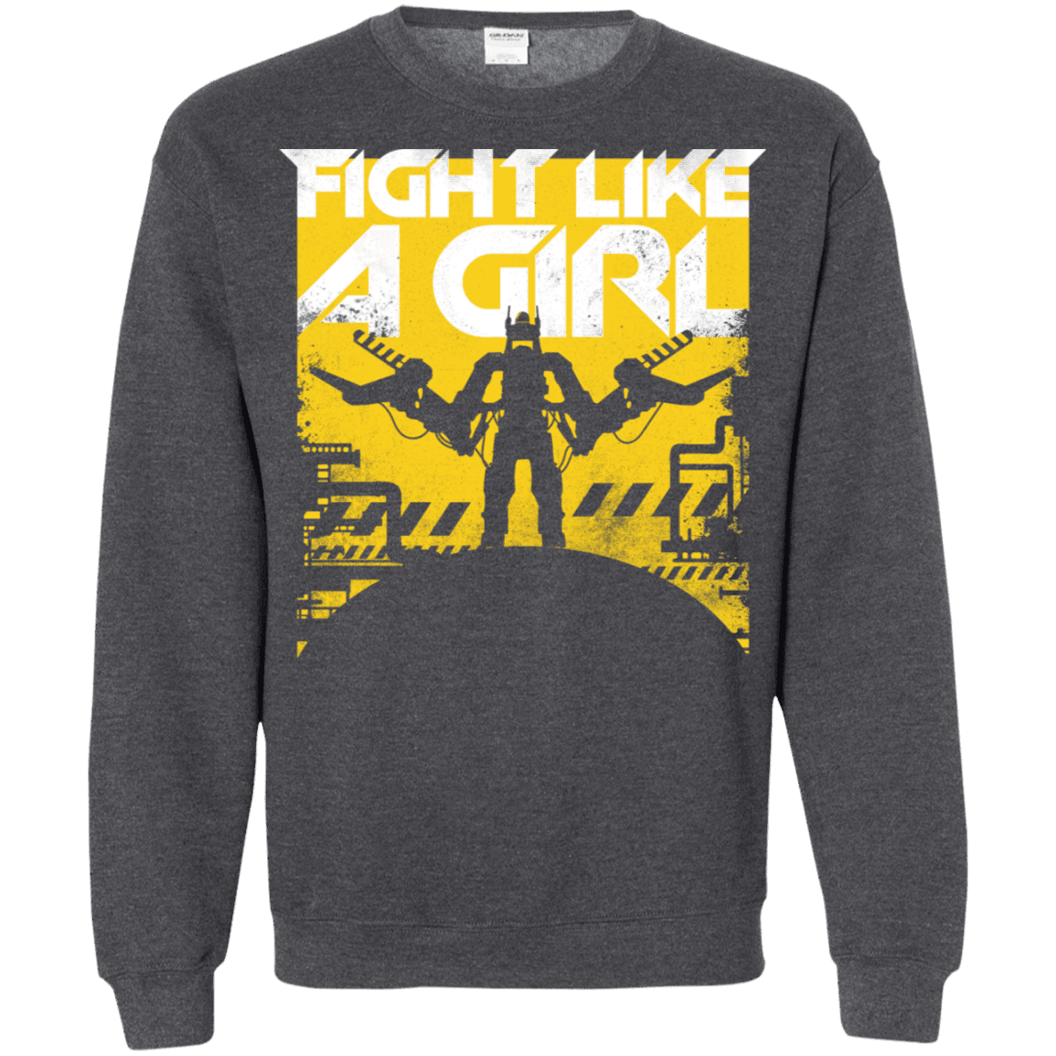 Sweatshirts Dark Heather / S Fight Like A Girl Crewneck Sweatshirt