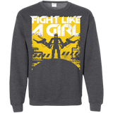 Sweatshirts Dark Heather / S Fight Like A Girl Crewneck Sweatshirt