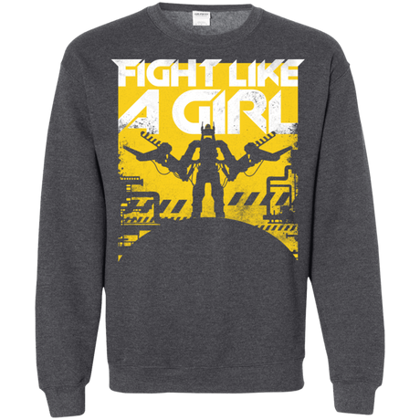 Sweatshirts Dark Heather / S Fight Like A Girl Crewneck Sweatshirt